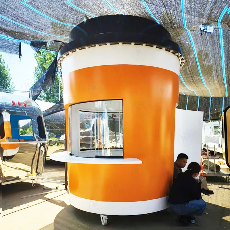 Milk tea house coffee cup shaped food truck shopping mall campground mobile milk tea dessert ice cream truck