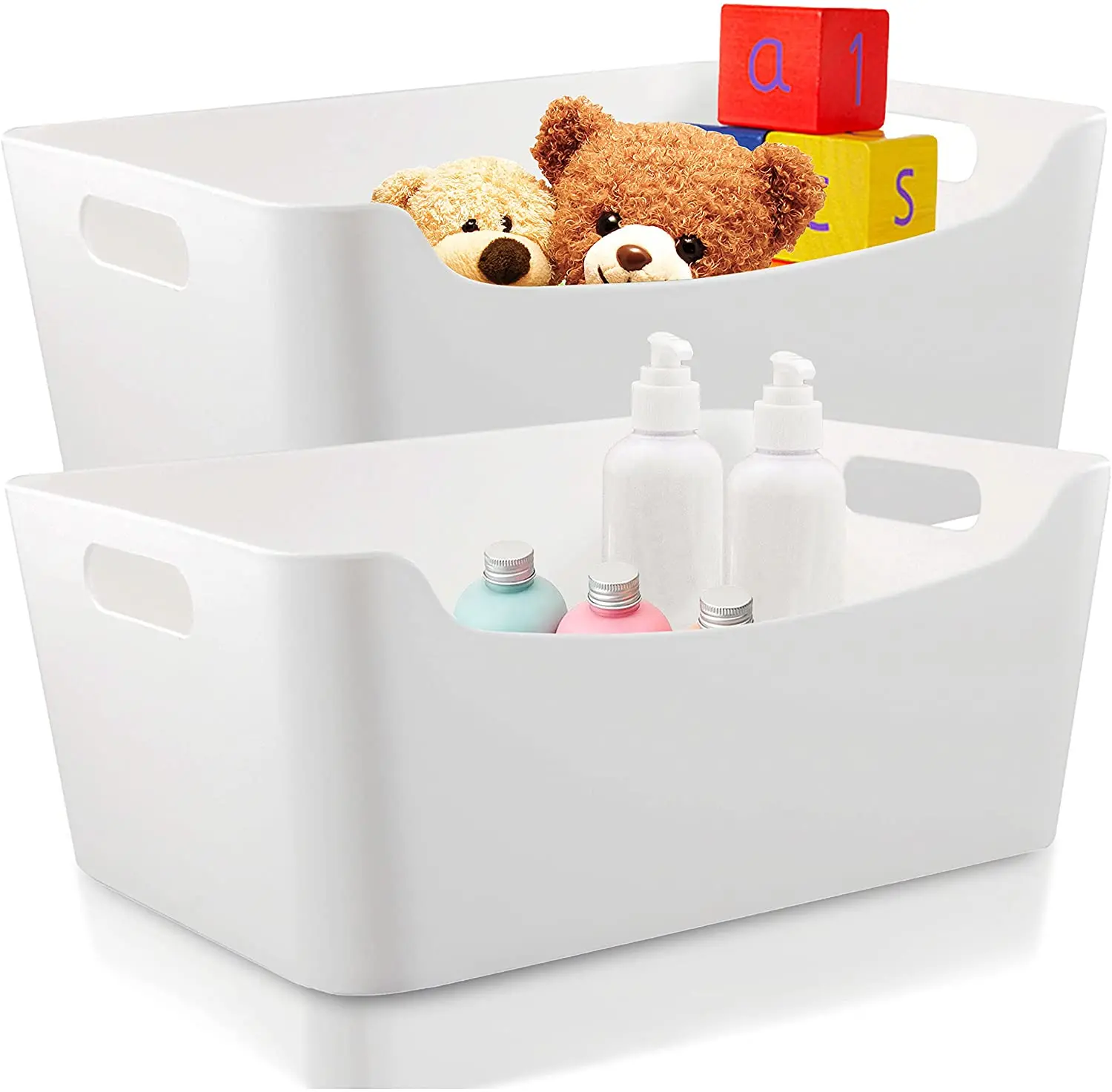 Открытые пластиковые органайзеры и корзина для хранения для организации кухонного буфета, для хранения под раковиной в ванной комнате, игрушечные корзины