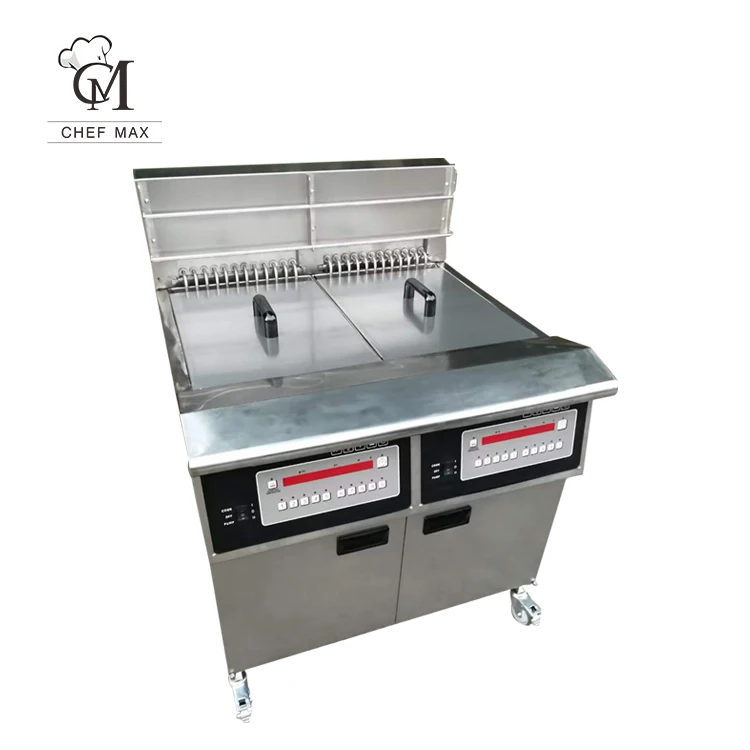 Chefmax Industrial Big Capacity Computer Operated Chicken Electric Double Cylinder Fryer with Oll Pump