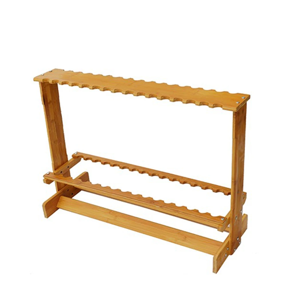 SELCO Bamboo SGRRK104 Wooden Fishing Pole Display Rack Genre Fishing Rod Rack