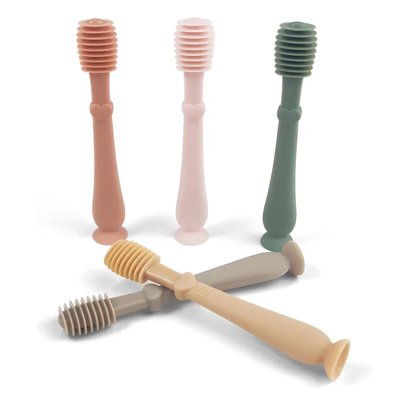 Hot Sale Food Grade Bpa Free Soft Cleaner Set Silicone Baby Teethers Tooth Brush Toothbrush For Children