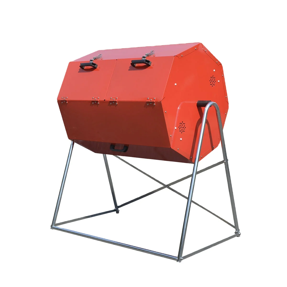 270L compost tumbler with powder coated, rotary ventilation design in aerobic composting