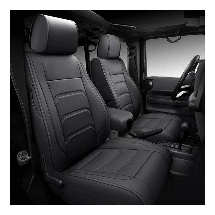 High Quality Leather Full Set Custom Car Seat Covers for Jeep Wrangler JK/JL 4-Door 2007-2010 Waterproof Vehicle Cushion Cover