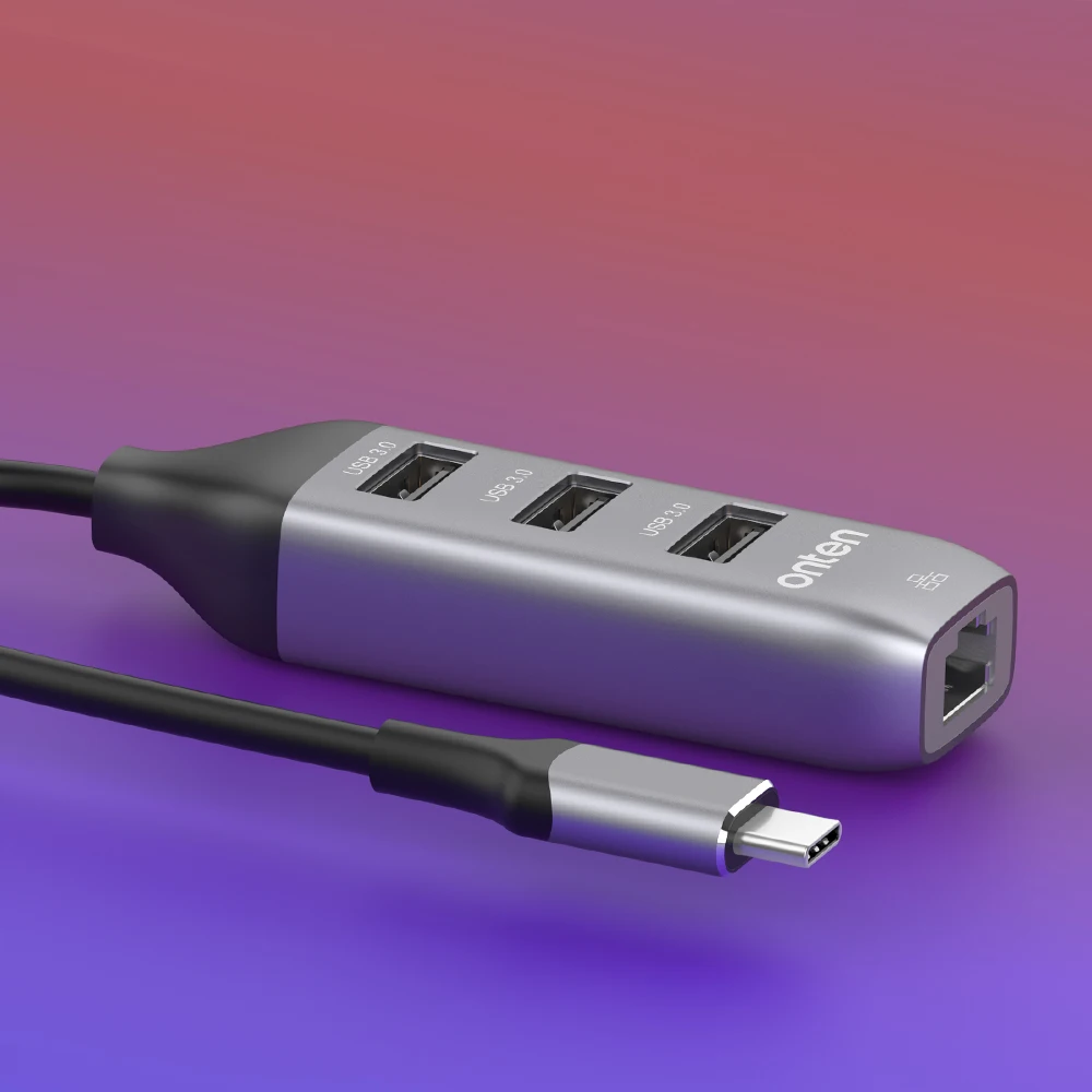 Usb port extender Type C to multiport Usb c hub with Gigabit RJ45 usb ethernet adapter