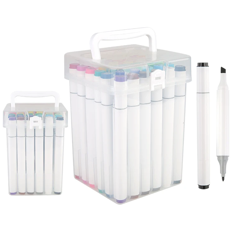 36 Colors Set Double Ended 1mm Round 4mm Chisel Tip Brush Dry Erase Alcohol Art Paint Marker Pen