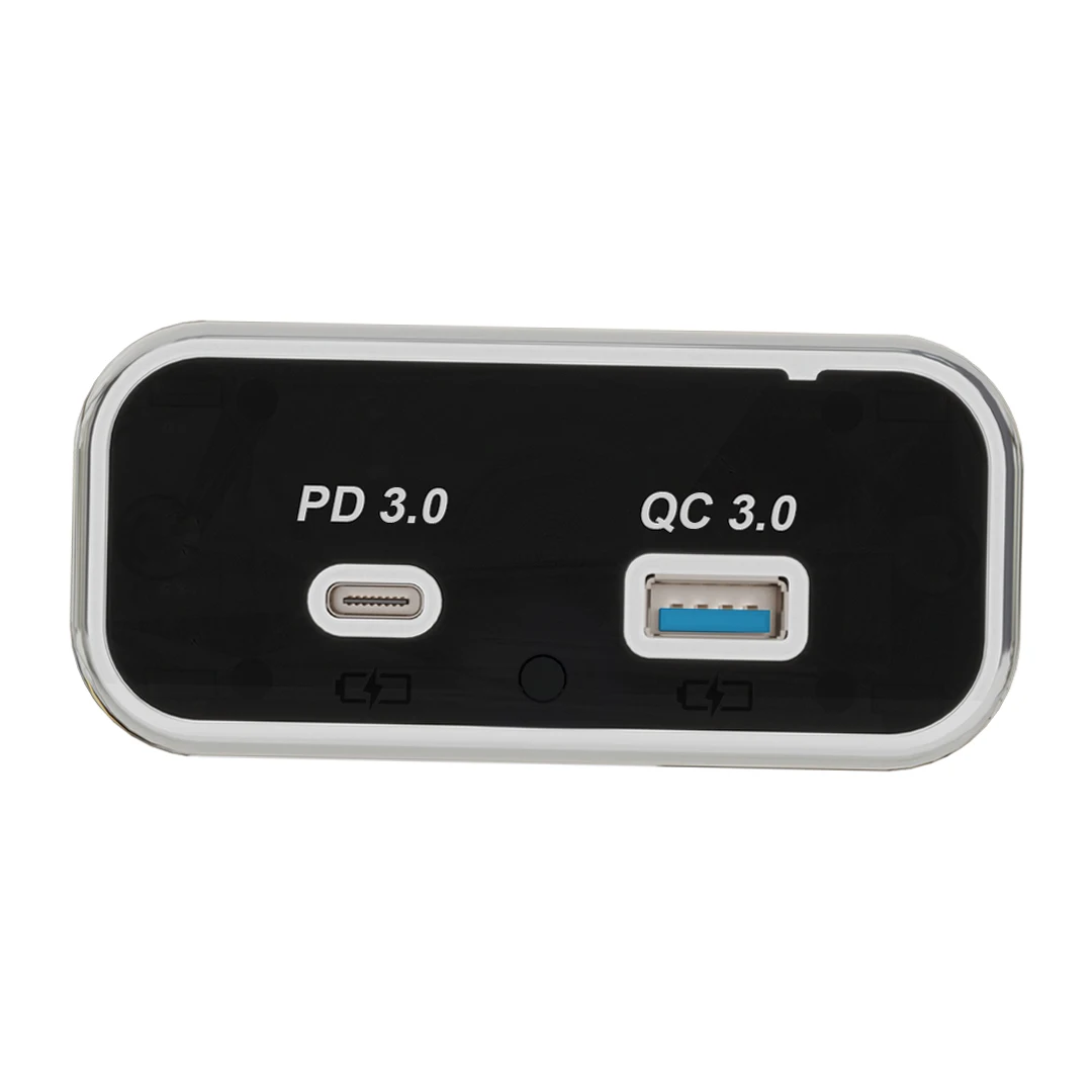 Rectangular Dual Usb Port 12V Panel Mount Type C Socket Usb C Pd Bus Cell Phone Charger Usb Port For Bus Car Boat Coach Seat