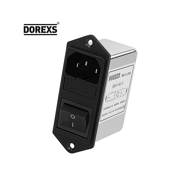 Factory Produced 6A 10A Dual Fuse IEC Socket EMI Filter AC Power Supply Noise EMI Filter