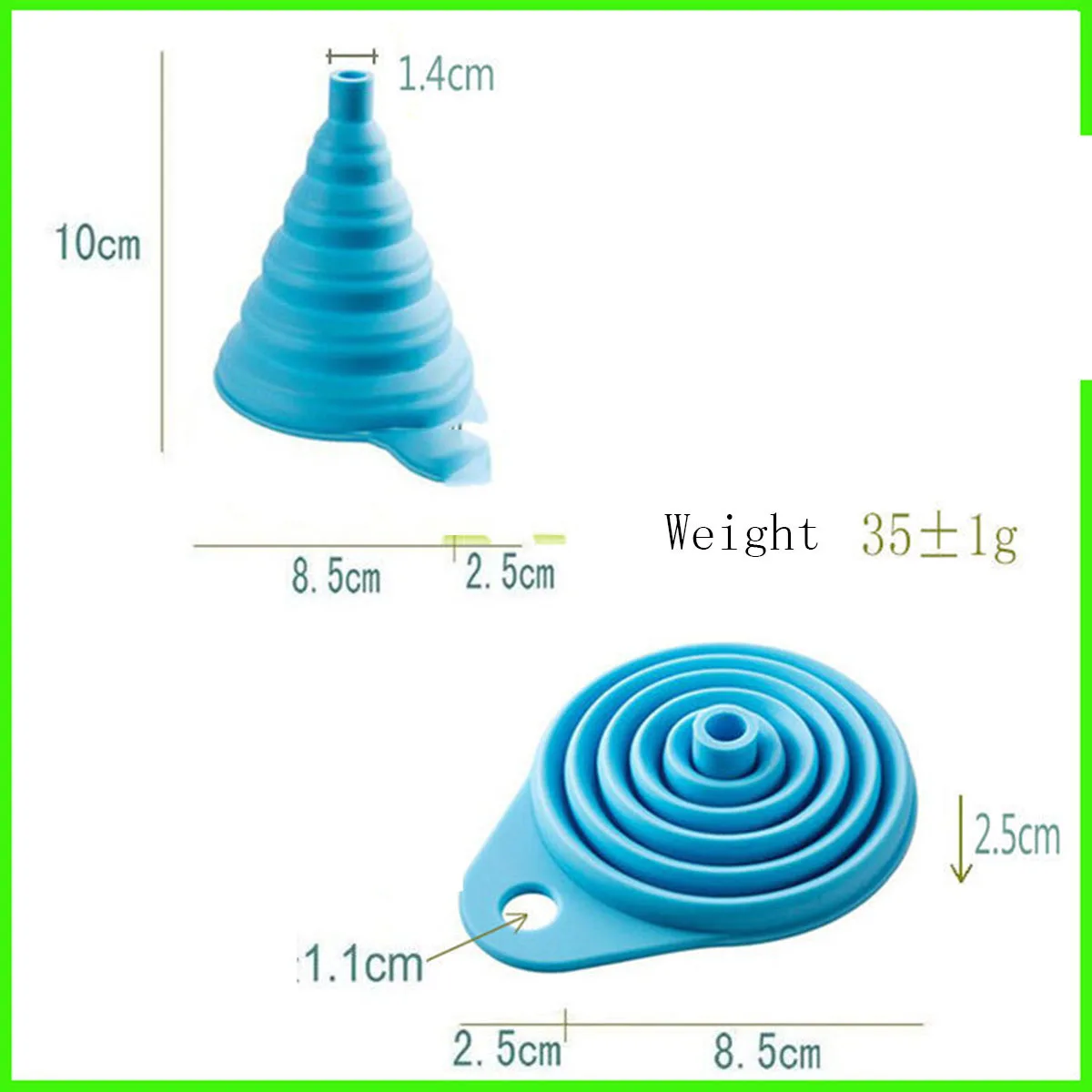 BPA Free Kitchen Accessories Foldable Collapsible Kitchen Silicone beer funnel