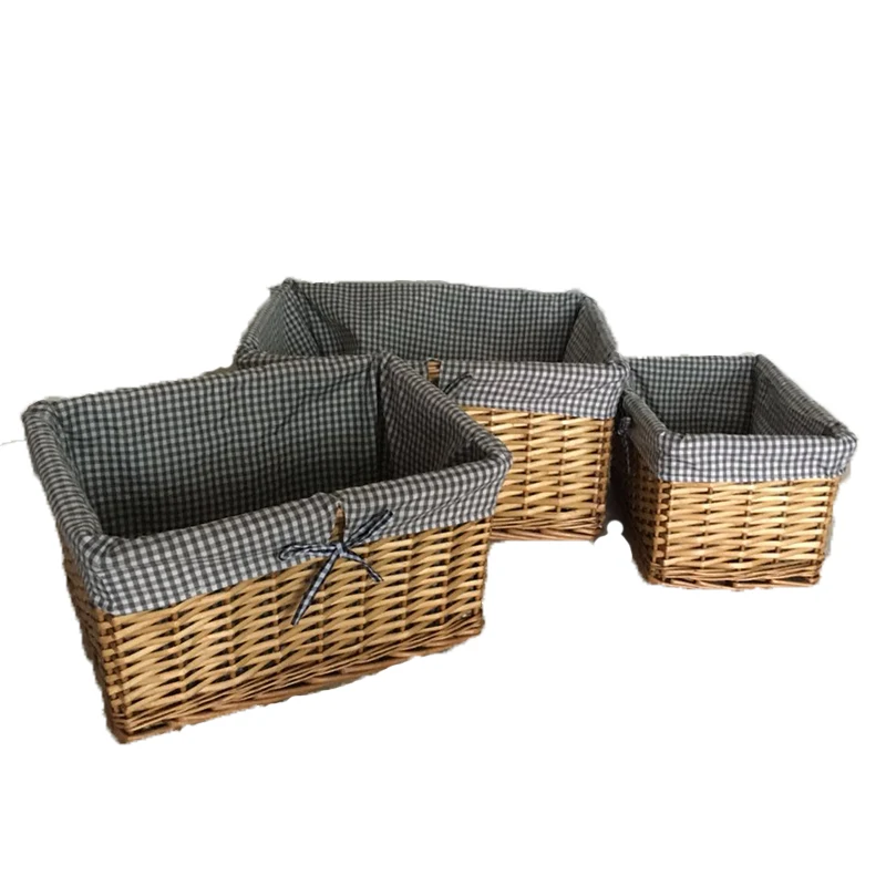 Handmade Weave Rattan Basket Willow Storage Baskets Laundry Cloth Wicker Basket