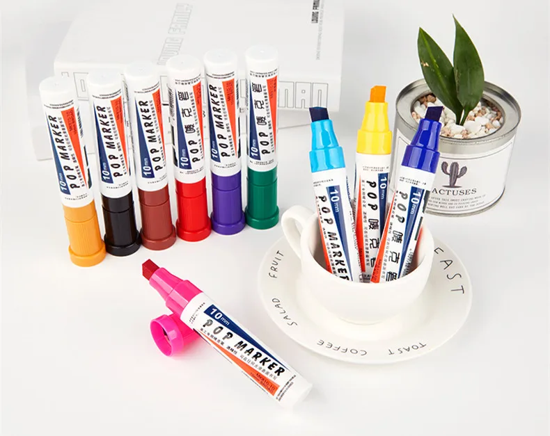 Colorful Ad Paint Marker 10mm Fiber Tip Refillable Art Marker Set Waterproof Smooth Fast Drying Art Marker