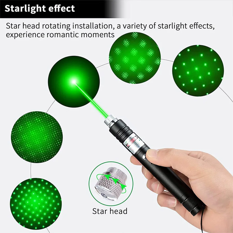 High Power Green Laser Aluminum Direct Charge Laser Pointer Flashlight  Red Laser Light  Teaching Flashlight