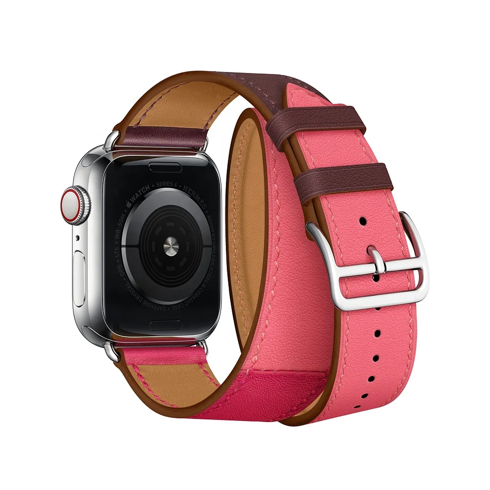  Ремешок кожаный ShanHai для Apple Watch Series 6 SE5 4 3 2 1 сменный Браслет iWatch 38/40