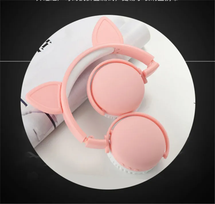 
Christmas Gift Xmas Promotion Stereo Gaming Earphone Lovely Cat Ear BT Music Headphone Wholesale Four Colors Headsets 