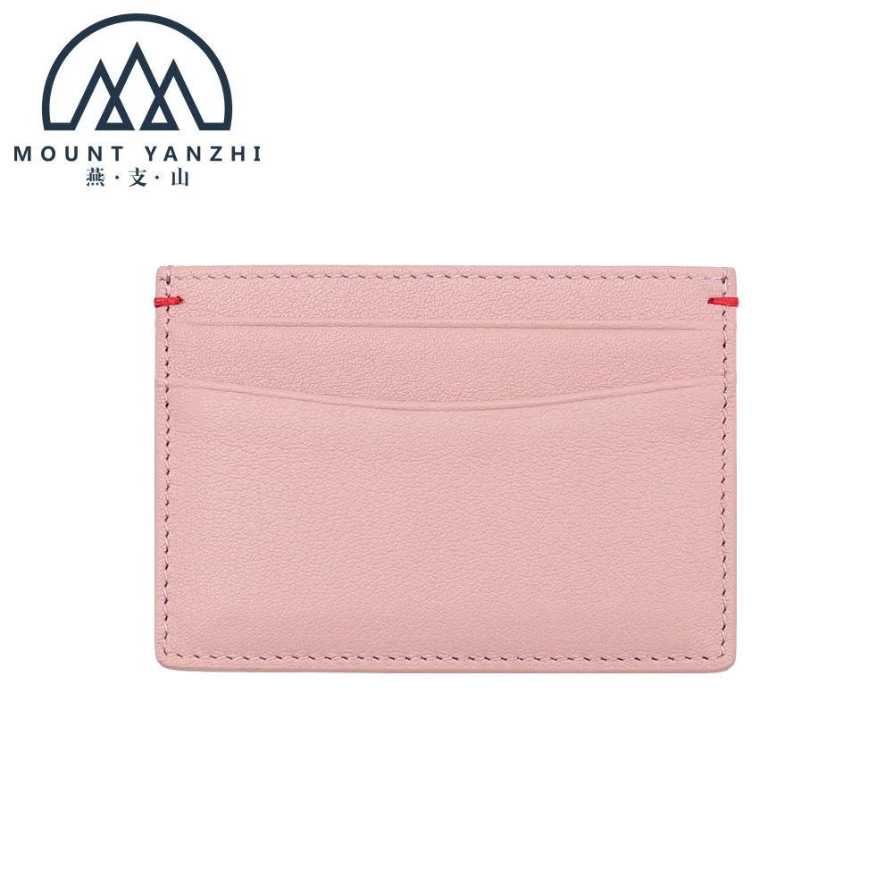 Customized Logo Genuine Leather RFID Blocking Card Holder Slim Business Wallet with Money Clips Personalized Minimalist Design