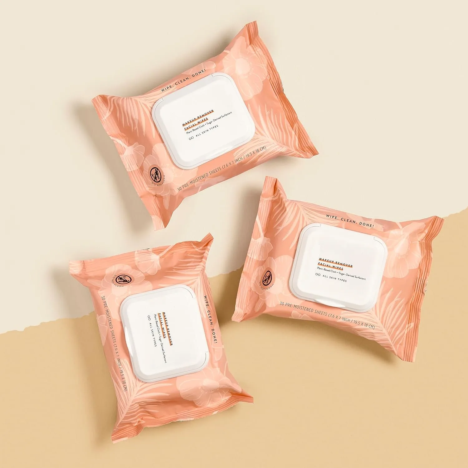 OEM Organic Facial Wipes Plant Based Disposable Makeup Remover Wipes With Vitamin C