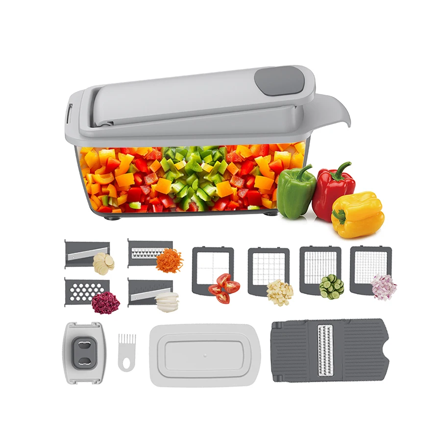 Hot selling Good quality manual food chopper Vegetable cutter machine 9 in 1 Vegetable Chopper smart kitchen tools gadgets