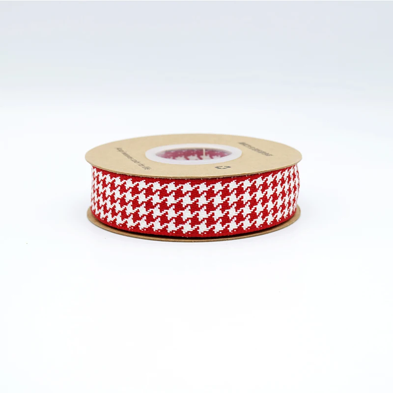 Hot sale ribbon factory 20mm Red and white  Chevron ribbon Custom ribbon for christmas decoration