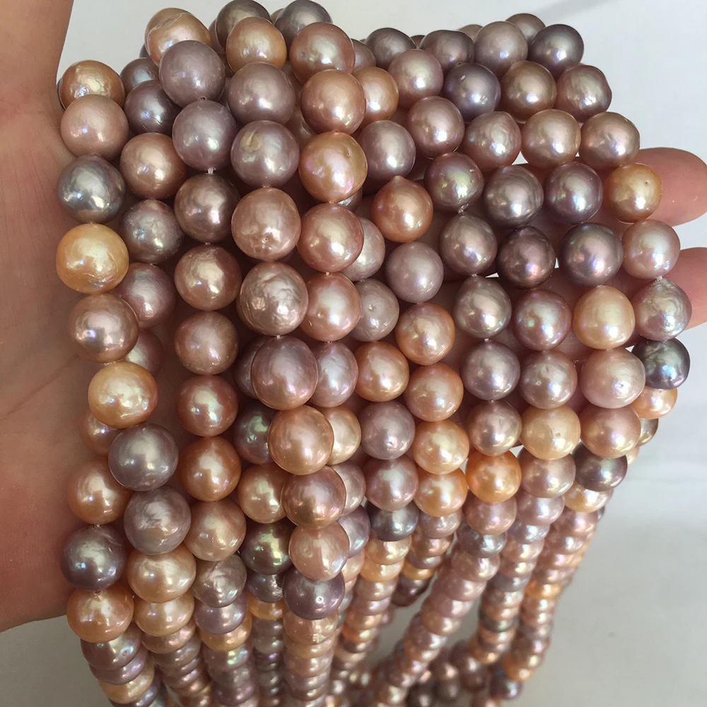 16 INCH -9-11 mm keshi near round Baroque nature freshwater pearl loose pearl in strand