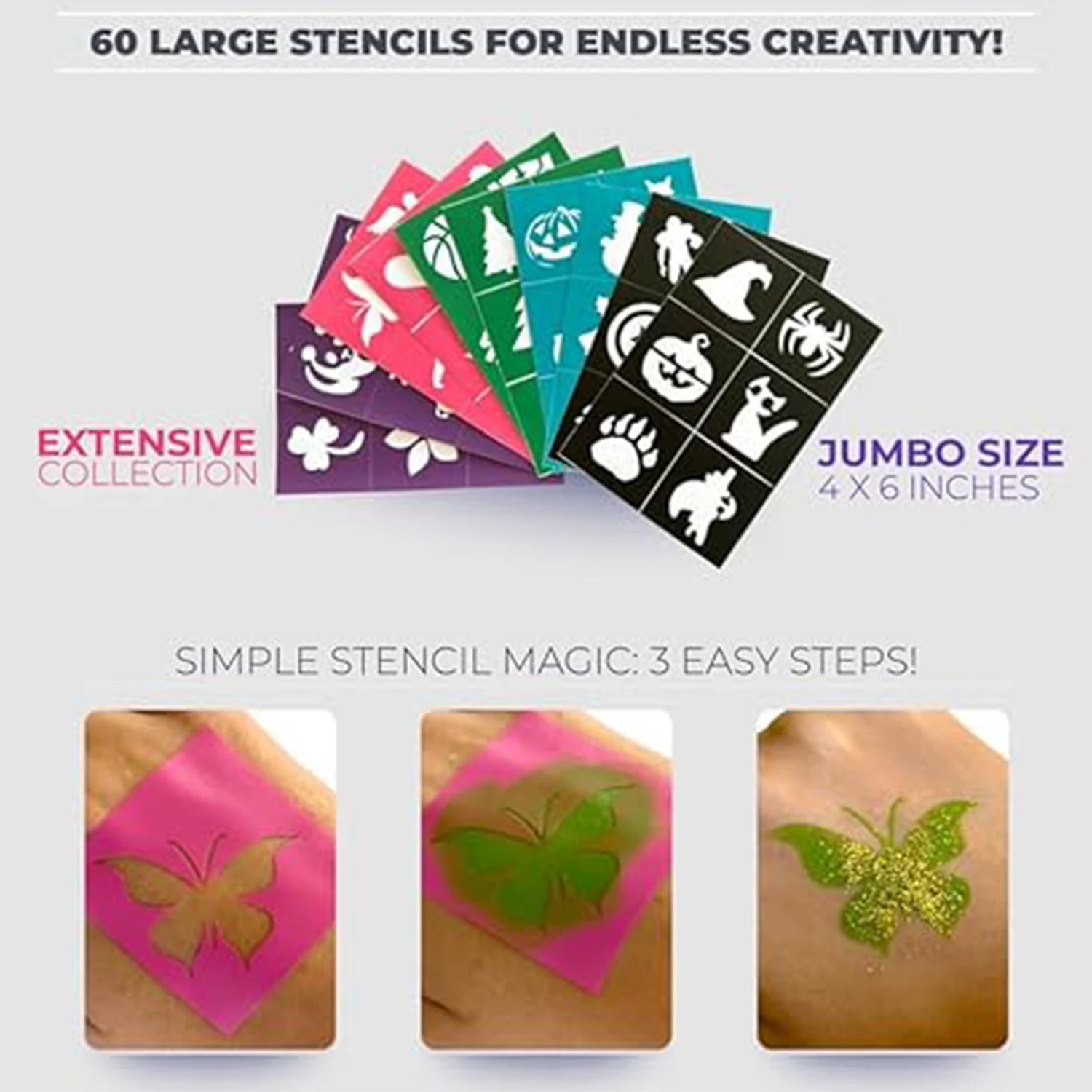 24 Colors Safe and Easy to Use Face Paint Kit  for Kids,Stencils, Book, and Professional Halloween Makeup Kit