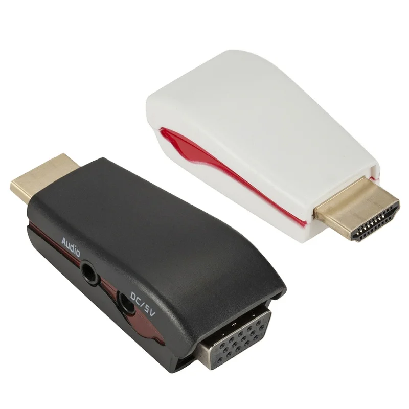 Plug and play Male HDMI to VGA Female Converter Adapter Audio power for PS3 PC XBOX HDTV 1080P Cable