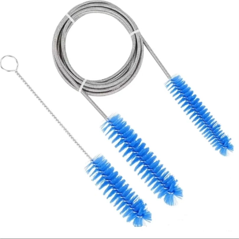 Flexible Bristles Hose Pipe Cleaner Stainless Steel Aquarium Filter Brush for Fish Tank Home Kitchen Long Tube Cleaning Brush