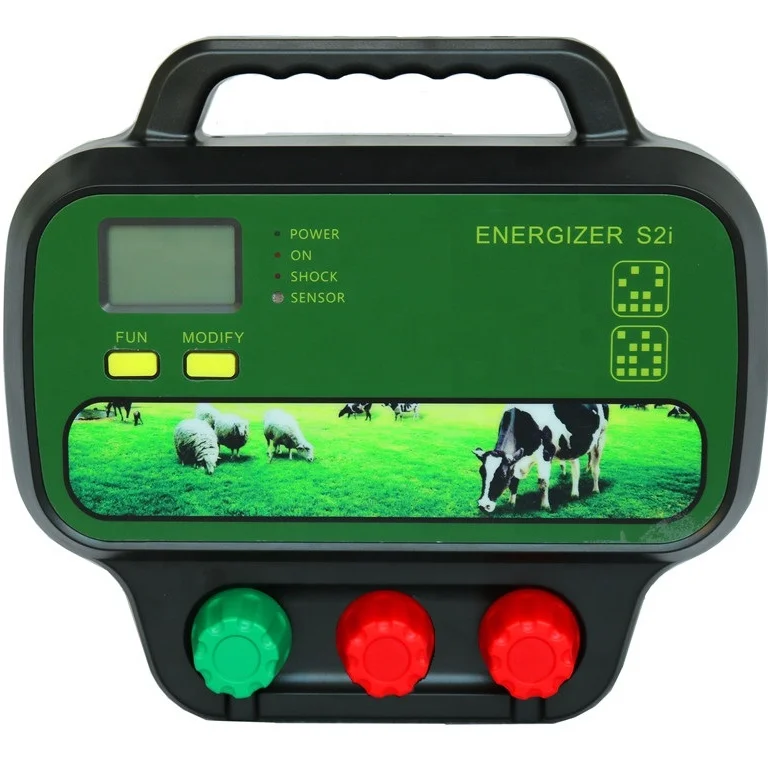 20KM /12 miles Electric Fence Controller, Energizer Charger Farm Fencing Alarm Livestock Tools for Animal/Poultry/Shepherd