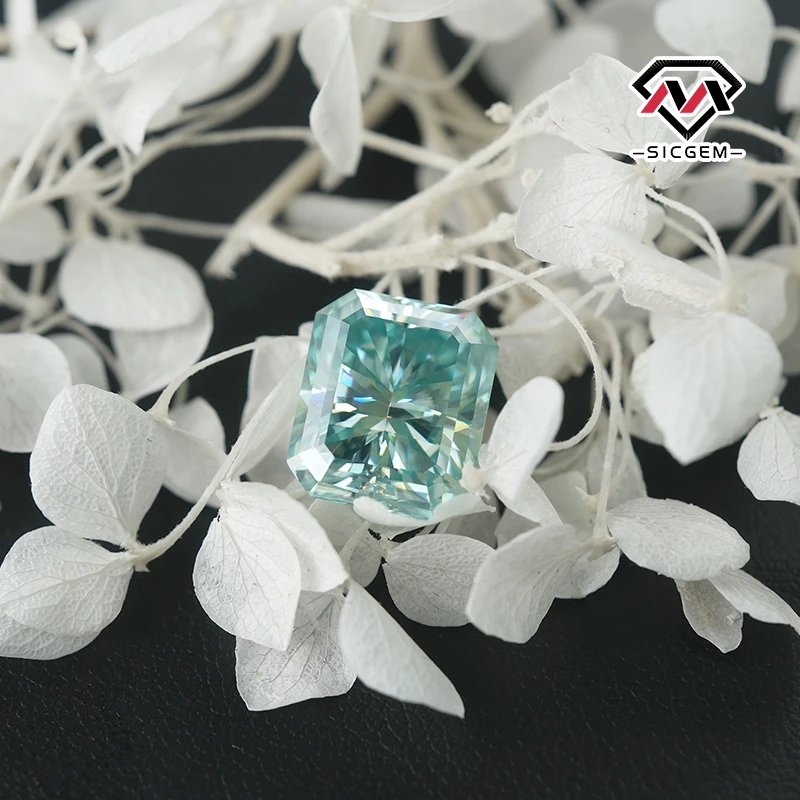 SICGEM Factory Direct Sale Blue Loose Gemstone Emerald Barion Cut Moissanite Diamond For Jewelry Making