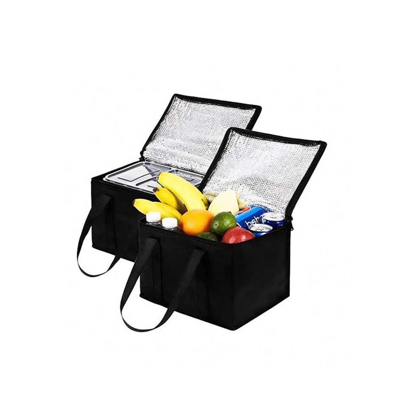 Reusable Thermal Insulated Cooler Bag Grocery Cool Carry Non Woven Lunch Cooler Bag for Food