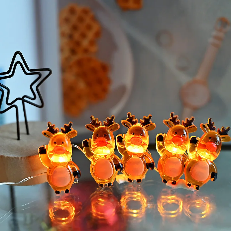 3AA 8 modes Christmas theme decoration deer elk copper wire micro LED fairy string light