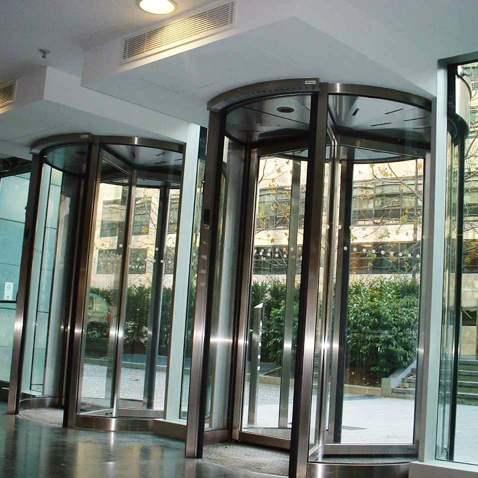 Automatic Revolving Crystal Glass Auto Doors For Office Electrical All-glass Rotating Door
