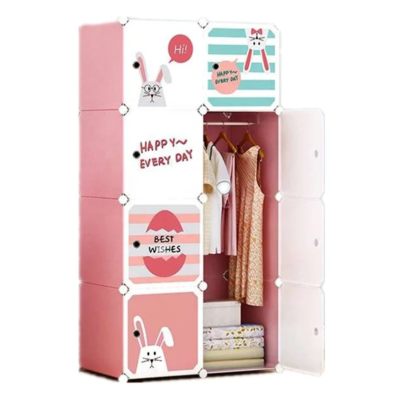 
8 Doors DIY Plastic Foldable Wardrobe Multifunction Wardrobe For Kids For Baby For Dog Clothes 