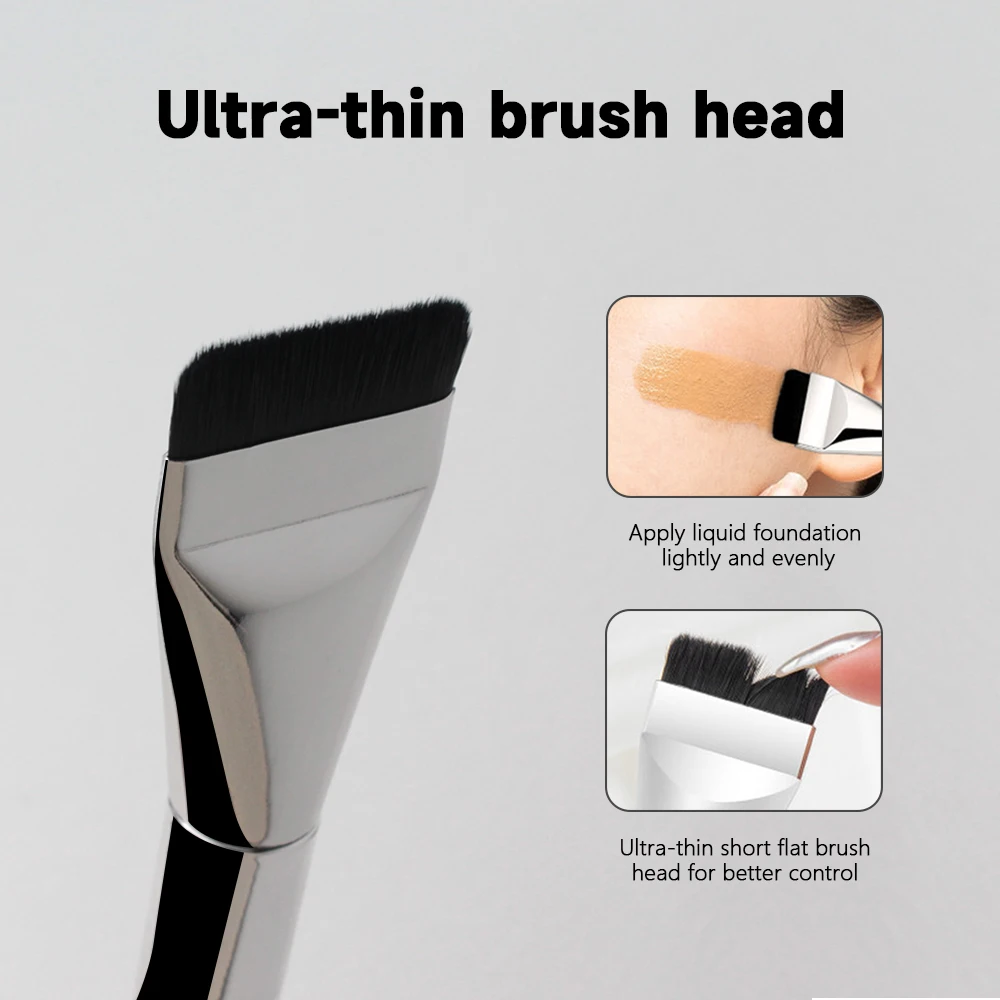 Custom Silver Mask Foundation Liquid Makeup Brush  brushes aluminum Nylon  for Face & Concealer Application foundation brush