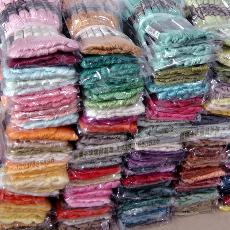 R нитки для вышивки крестиком 447 DMC, цветные поставщики в Китае