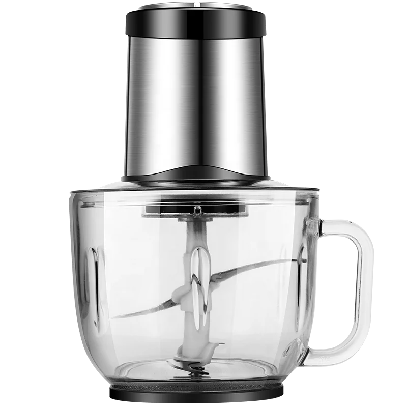 Food Chopper Large Capacity Glass Bowl with Handle 500W Stainless Steel Meat Grinder, 3L Electric Household Mini Food Processor