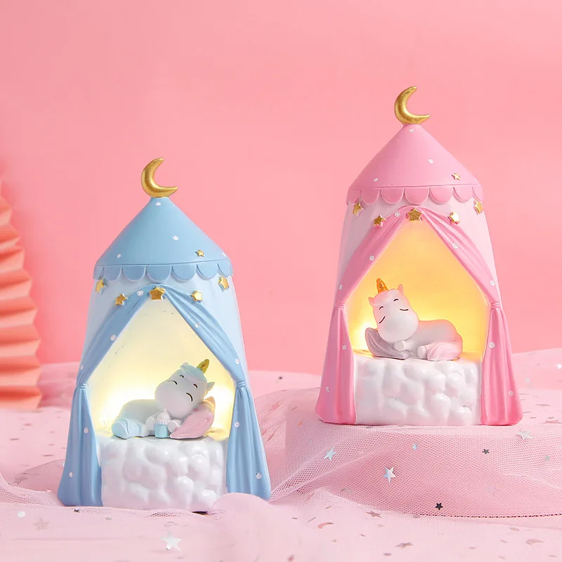 Тент принцессы мечты детская прикроватная лампа Единорог светодиодный маленький ночник украшение для дома праздничный подарок