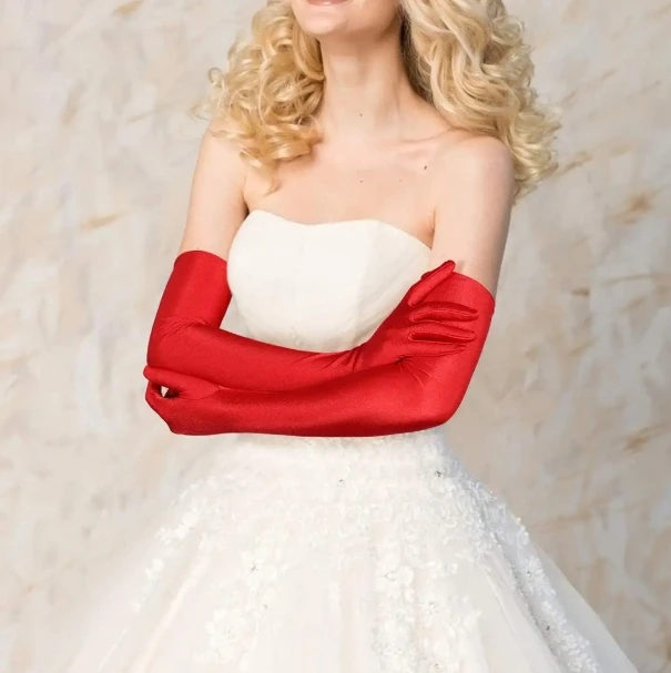 Fashion 1920s Long White Glove 53cm Cosplay Costume Accessories for Women Gloves for Single Party Bride Gloves