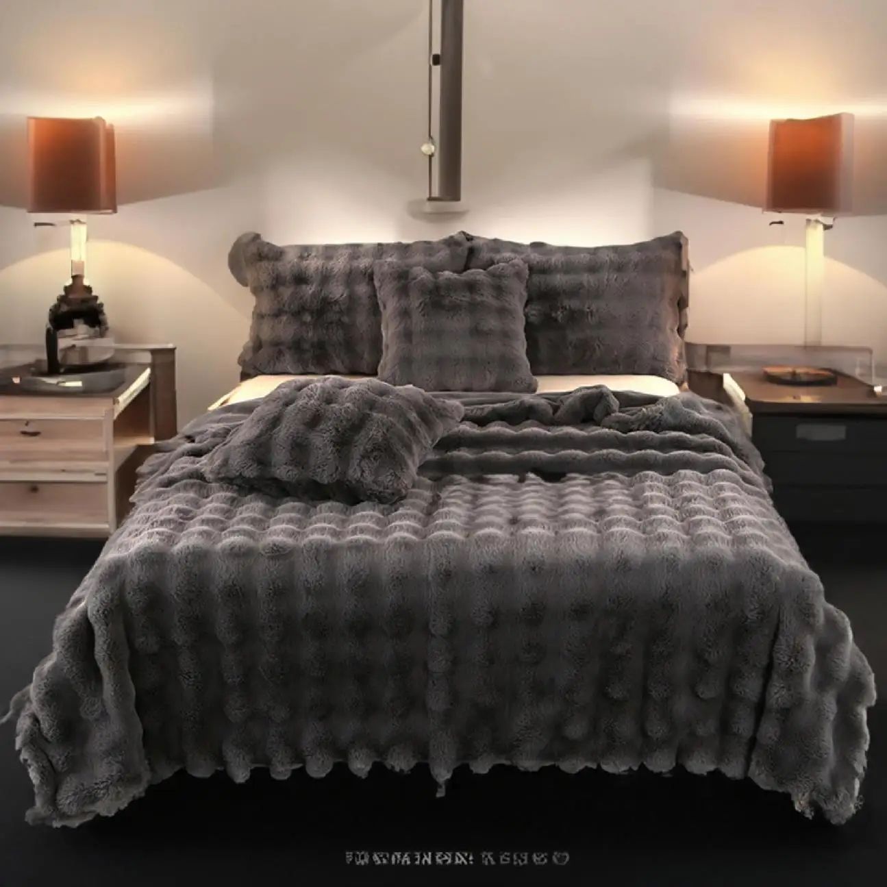 Luxury Wholesale Machine Washable Merino Wool Mohair Knitting Woolen Blanket Alpaca Throw Blanket For Winter