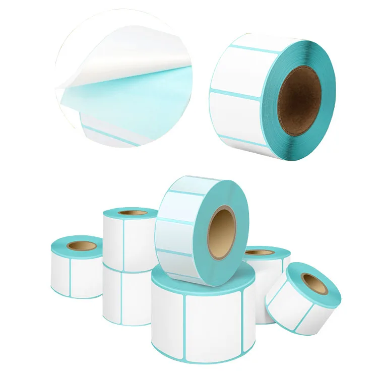 white  pos portable thermal label waterproof small direct barcode sticker 50x50