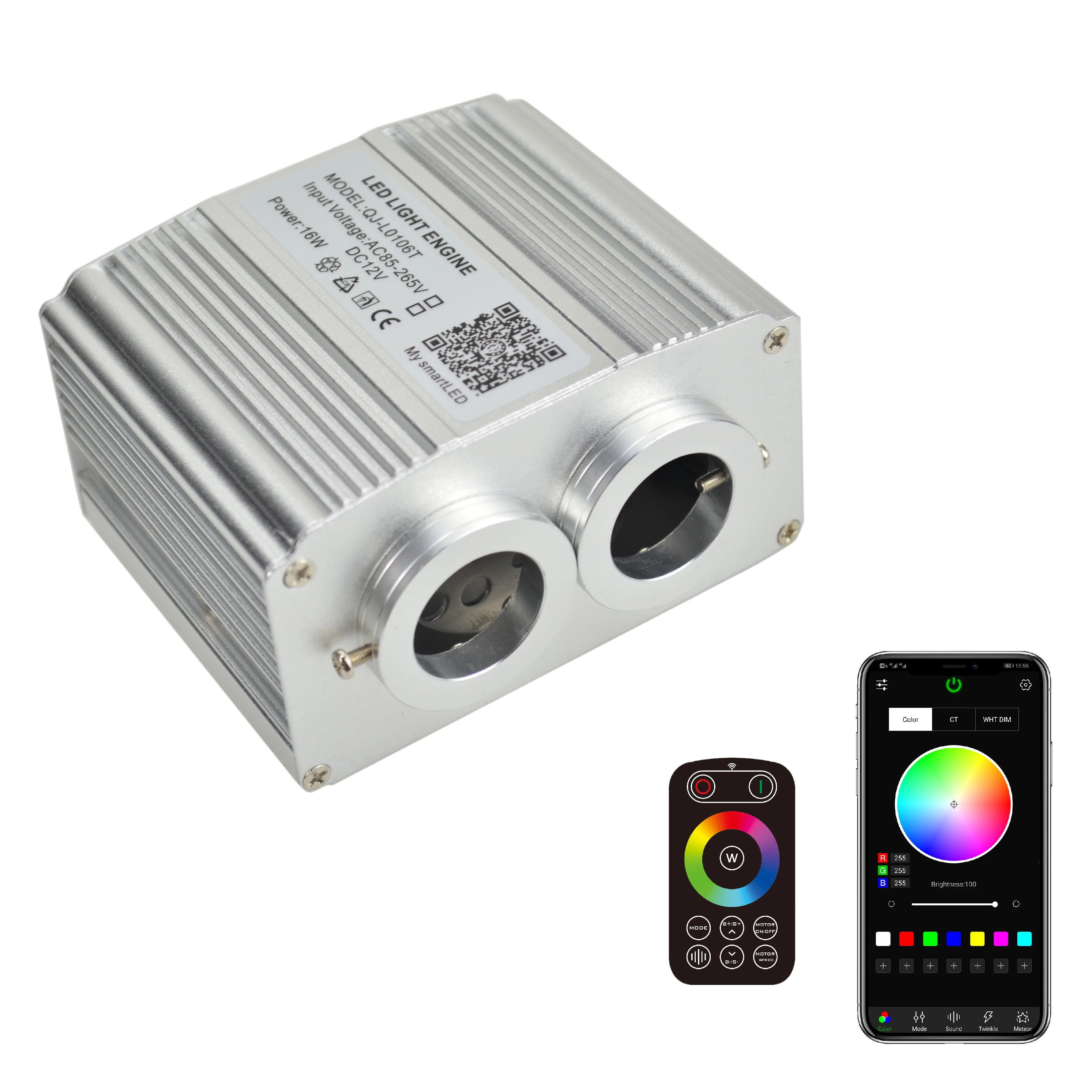 16W 12V Dual ports Car Ceiling Twinkle Effect Touch Control Car Roof Star Sky Light Source LED Engine