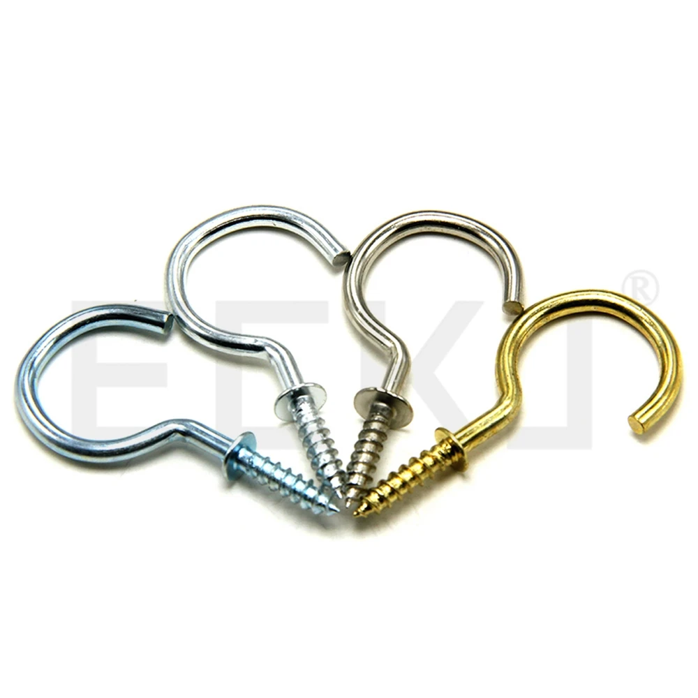 ECKJ WenZhou Factory Direct Price copper screw hooks Brass hook cup screw Cup Hooks