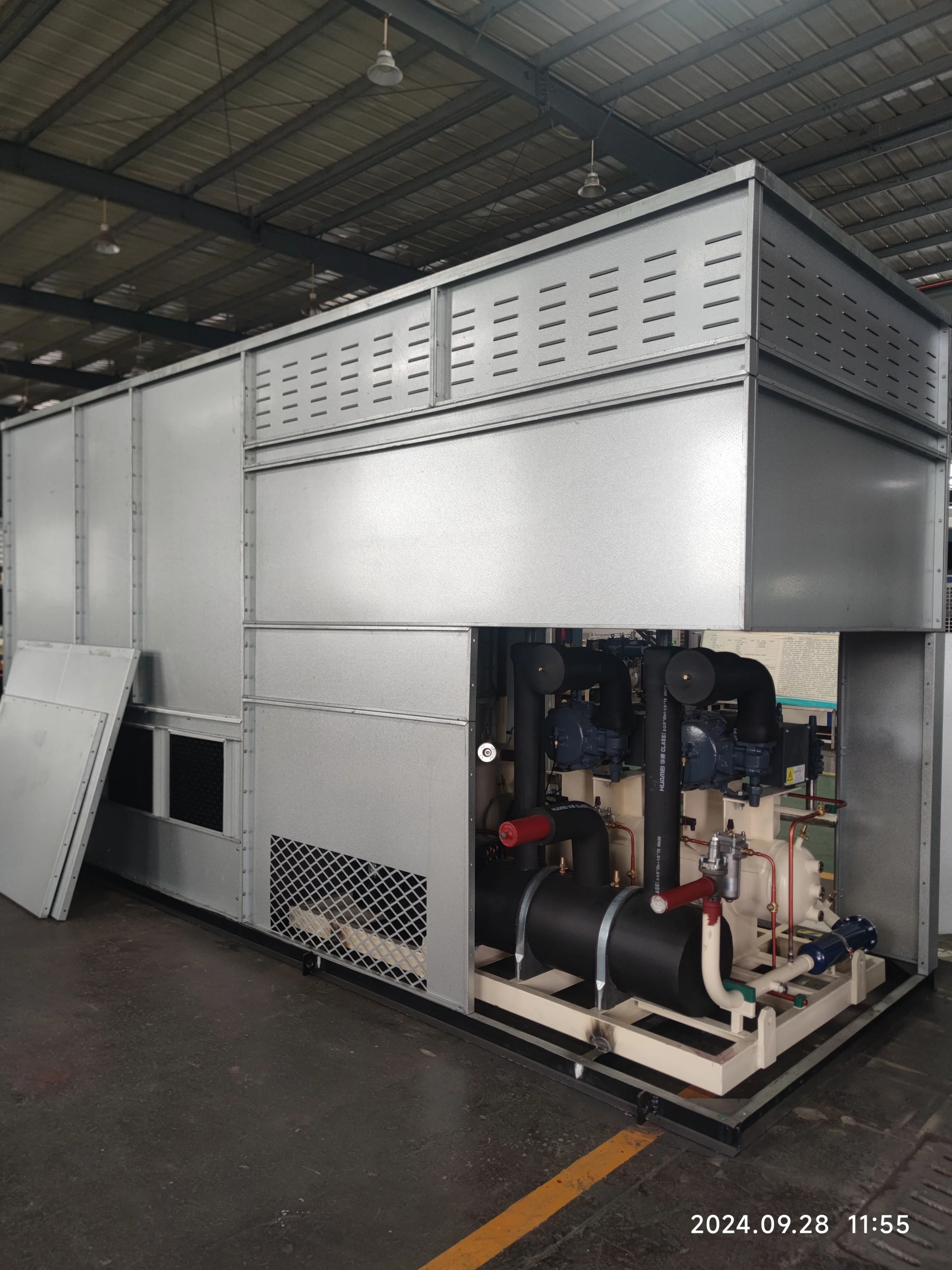 Semi-Enclosed High Temperature Condensing Units Screw Type cold room keep fresh cold storage
