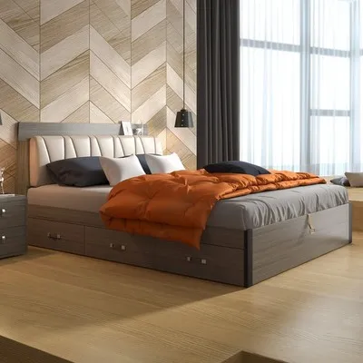 Wholesale 1.8 Meters Nordic Slat Pneumatic High Box Storage Double Bed Upholstered