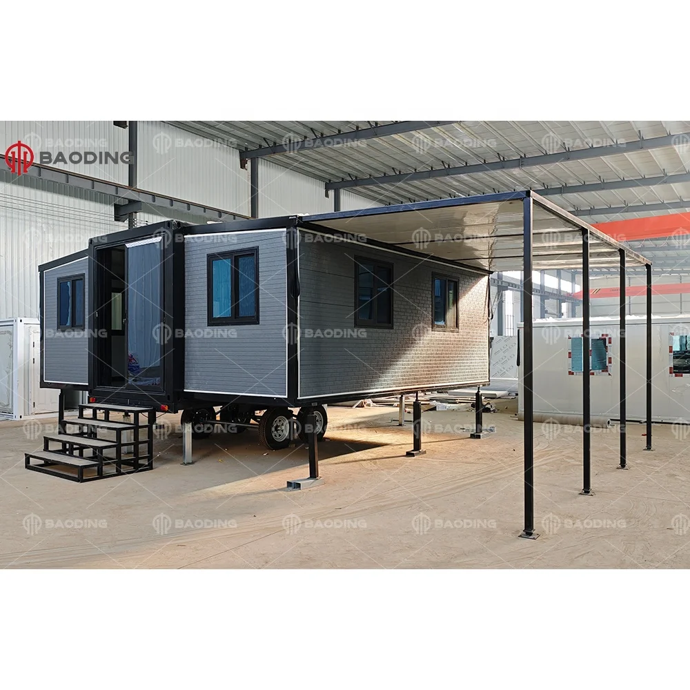 20ft 40ft extendable prefab modular houses tiny homes cabin office portable home mobile Container House on wheels