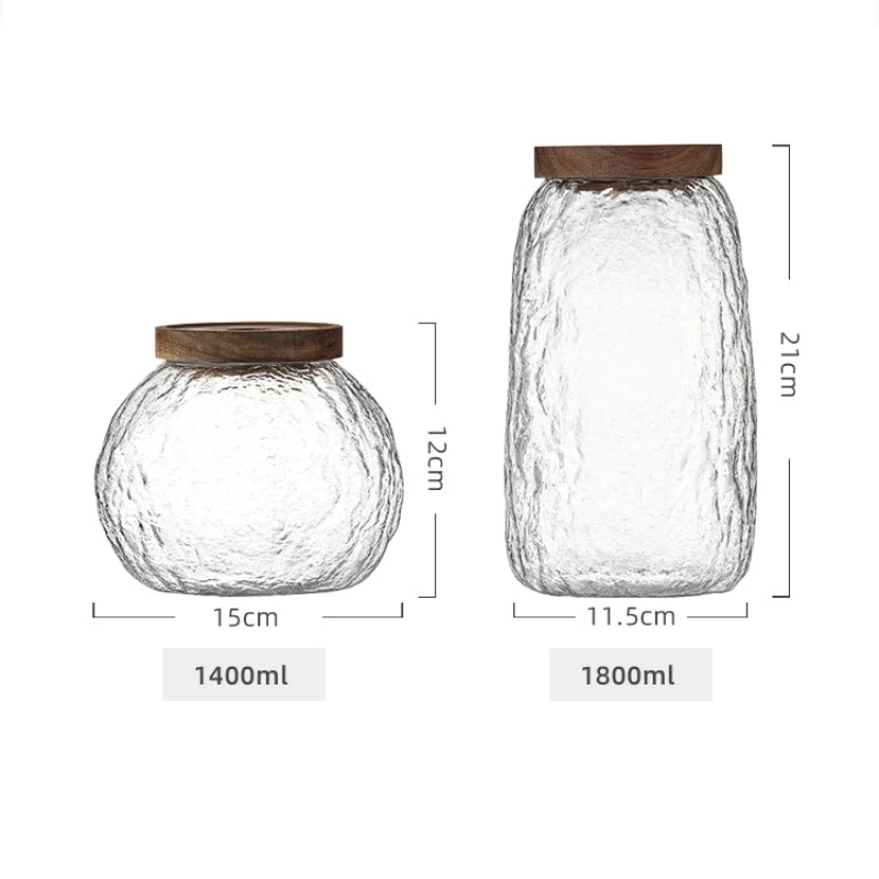 Mason Jars Glass Storage Wooden Lid Candy Jar High Borosilicate Transparent Glass Storage Tank Portable Food Grain Container