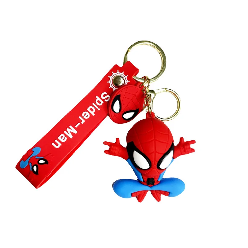 Классический брелок Marvel Spiderman из ПВХ креативный автомобиль подвесные украшения силиконовая Ювелирная сумка кулон японская анимация фигурка