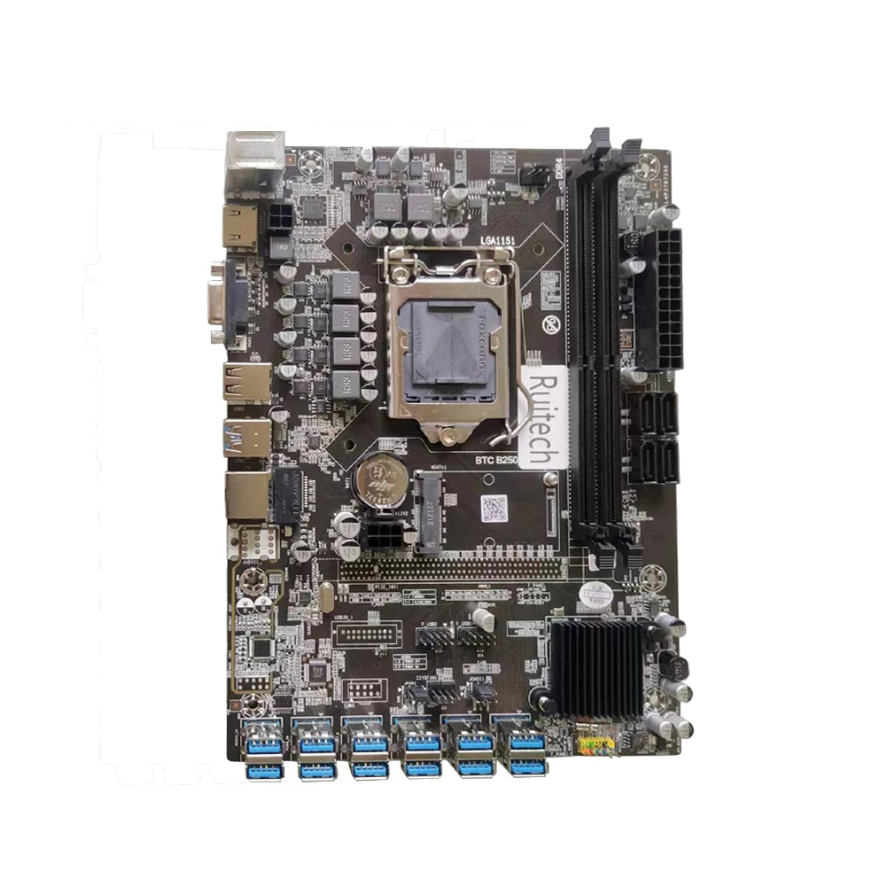 Комплект материнской платы B250C USB3.0 PCIE X16 LGA 1151 DDR4 128G G3930 CPU VGA mSATA поддержка 12 видеокарт