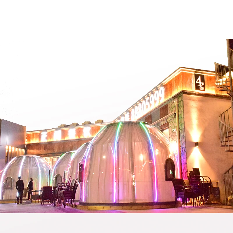 Transparent waterproof eco resorts geodesic tent japan dome bubble house for glamping