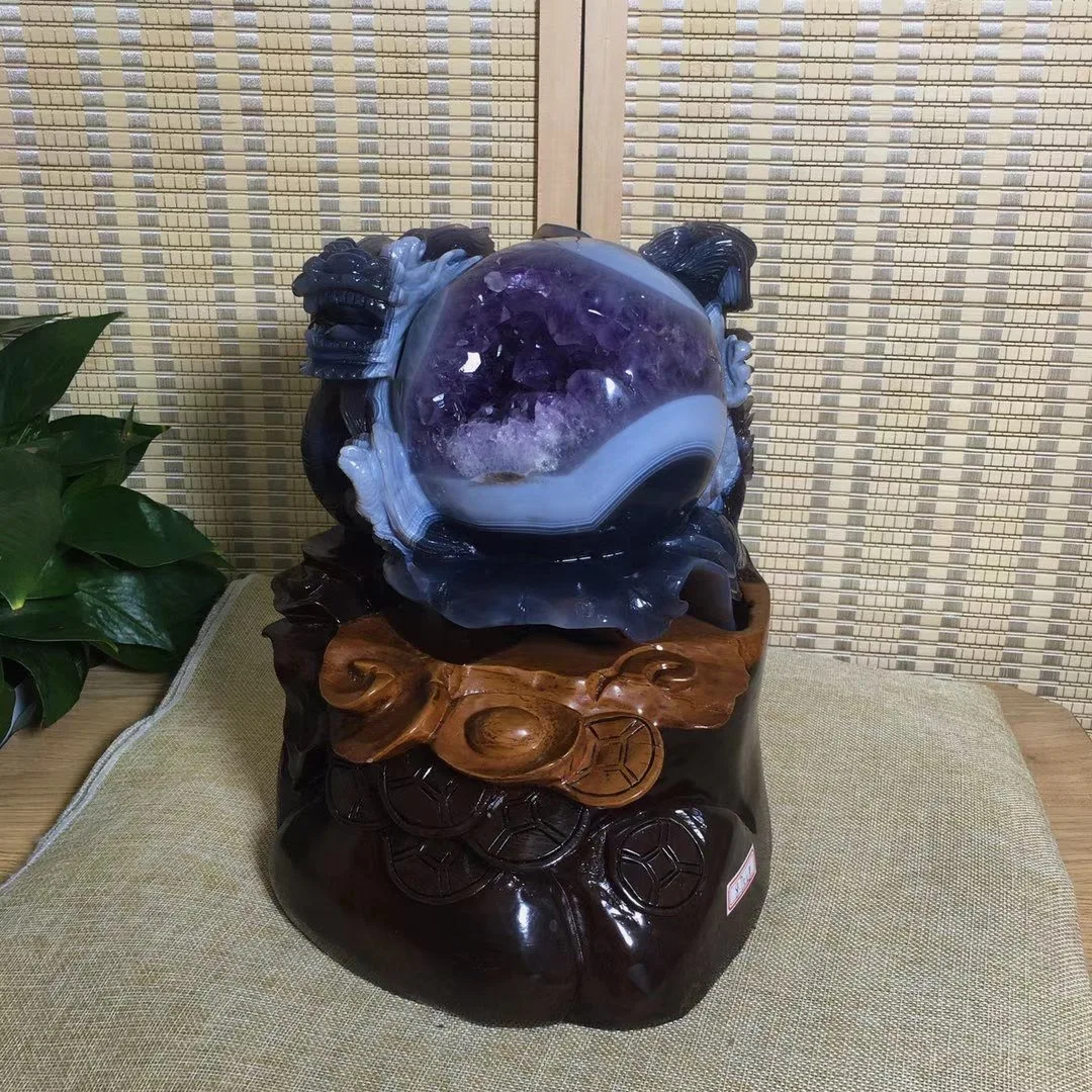 
wholesale crystals natural amethyst crystal amethyst geode Amethyst cluster The Chinese dragon folk crafts 