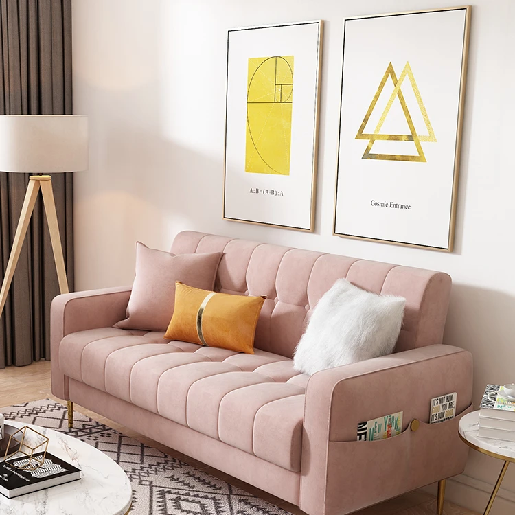 Flannel Art Sofa Small Apartment Three-Person Clothing Shop Double Sofa Set 1+2+3