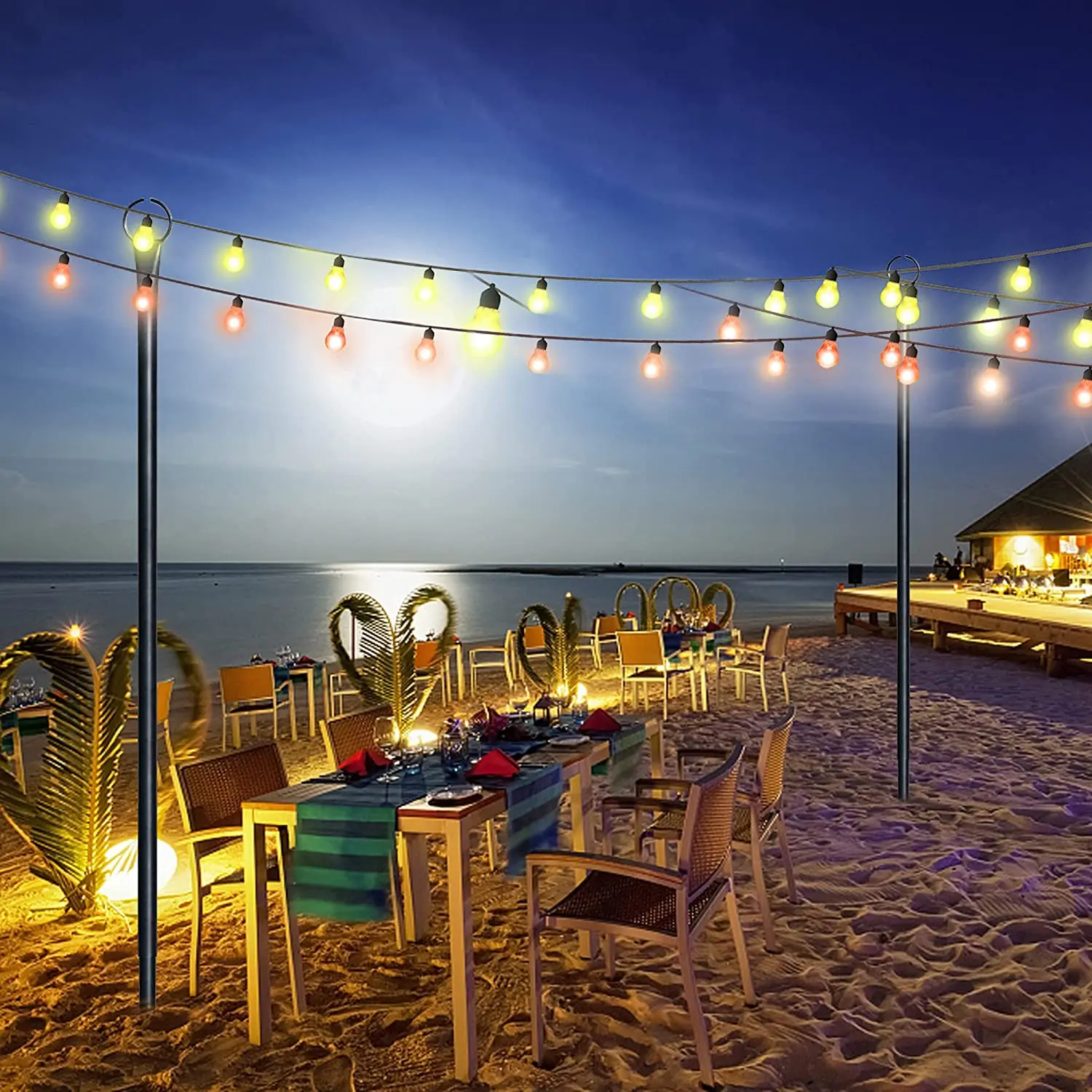 Outdoor Garden Ornament Conical Base 10ft Umbrella Led Christmas Decorations 25 Meter High Mast Lighting Pole